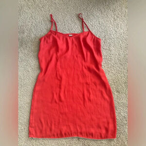 Red Satin Delicate Y2K Mini Slip Dress Size Small